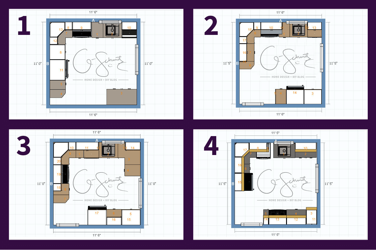 potential kitchen floor plan options madness & method