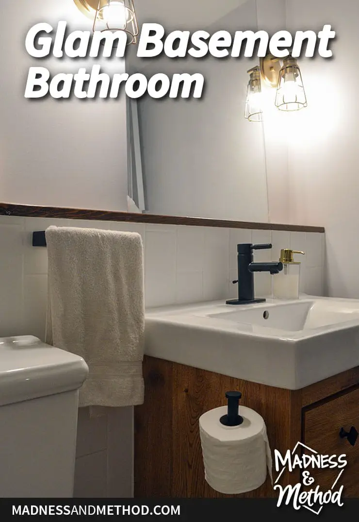 How to Create a Neutral Glam Basement Bathroom