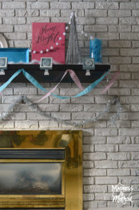 pink and blue mantel