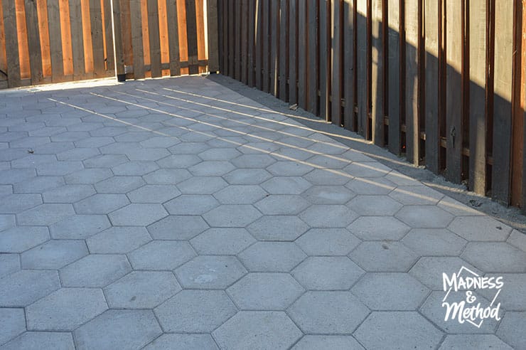 hex pavers on ground