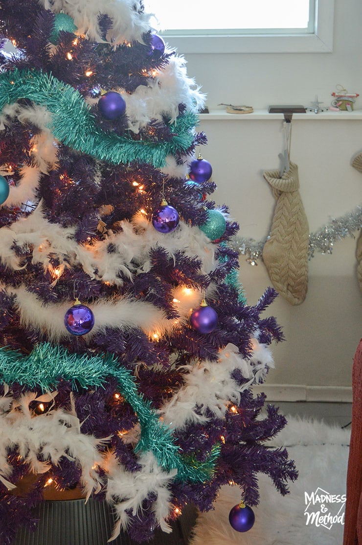 purple tree with purple and teal 