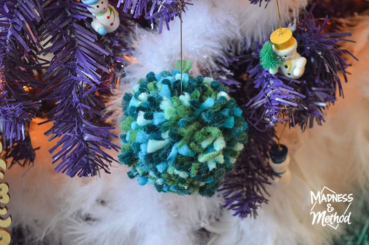 DIY pompom tree ornaments