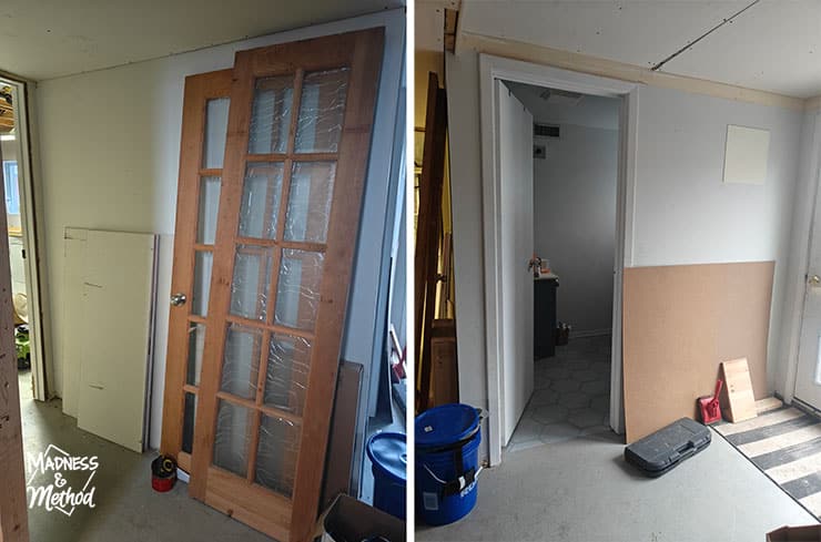 basement bathroom door location