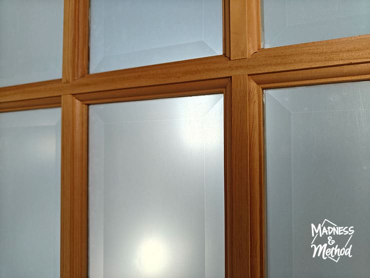 close up of frosted window