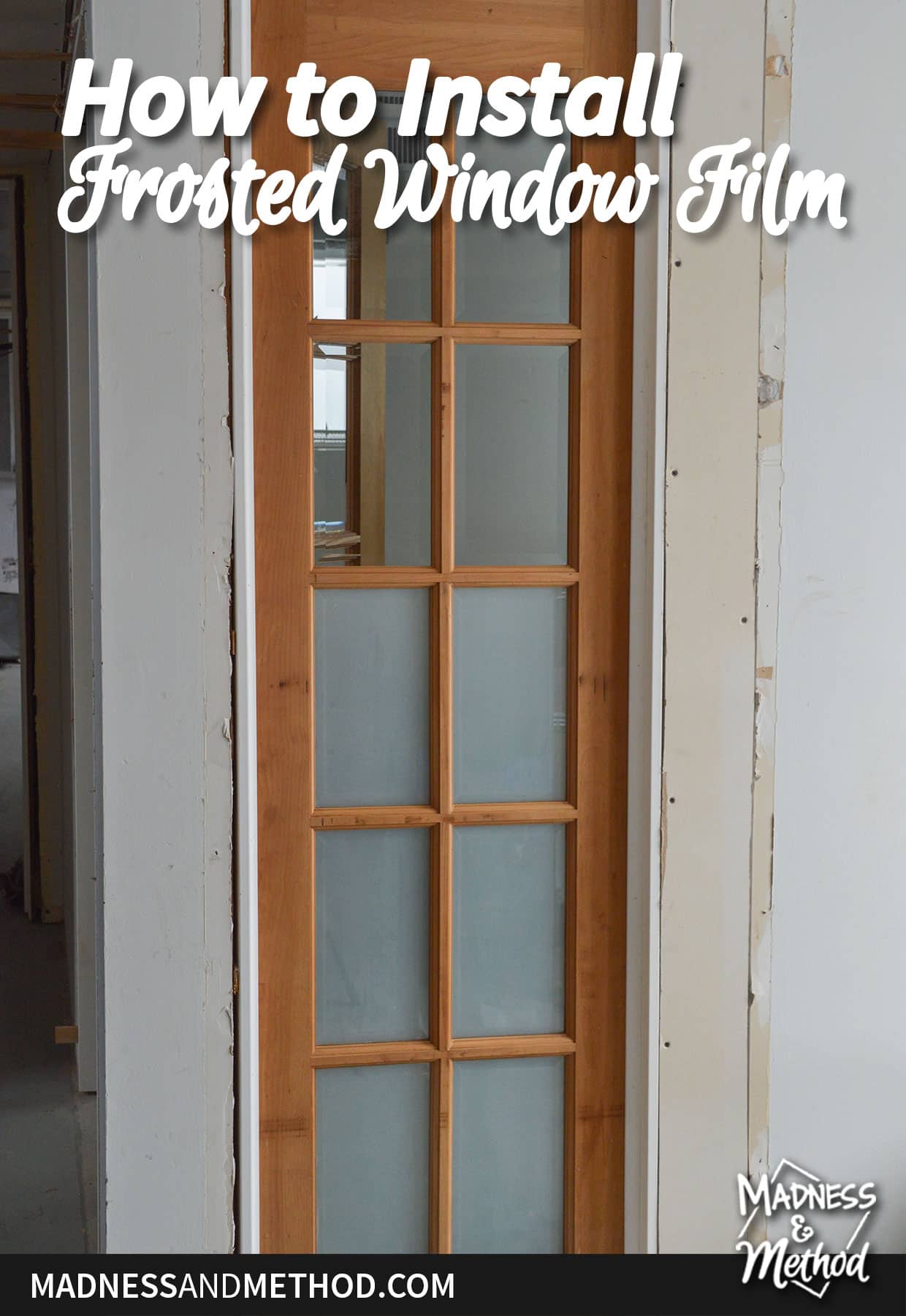 narrow door with frosted windows