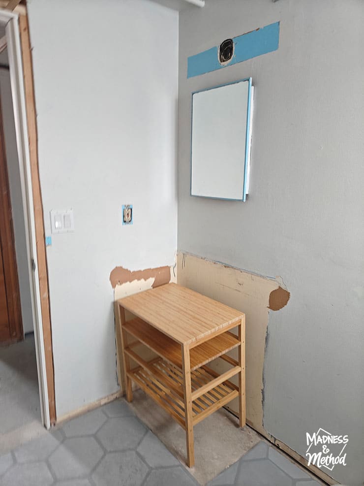 small vanity in bathroom