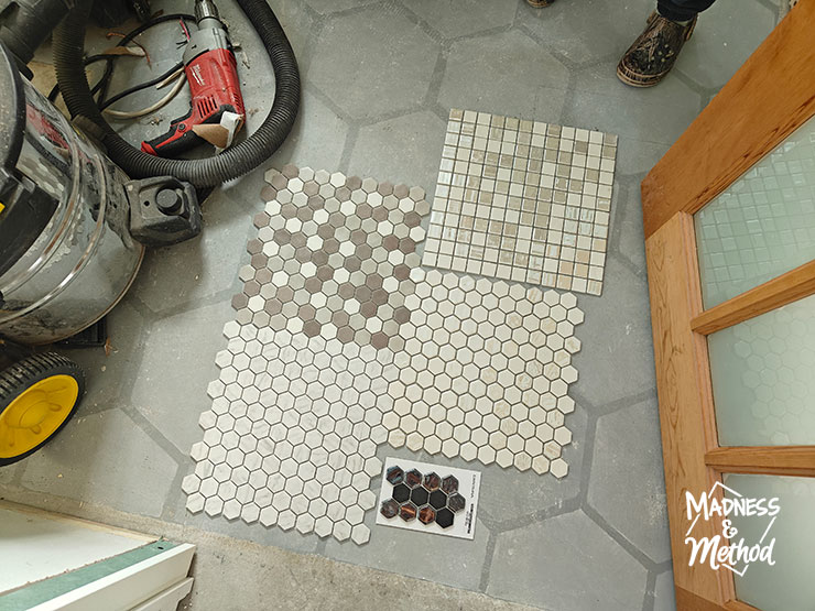 small hex tiles on floor