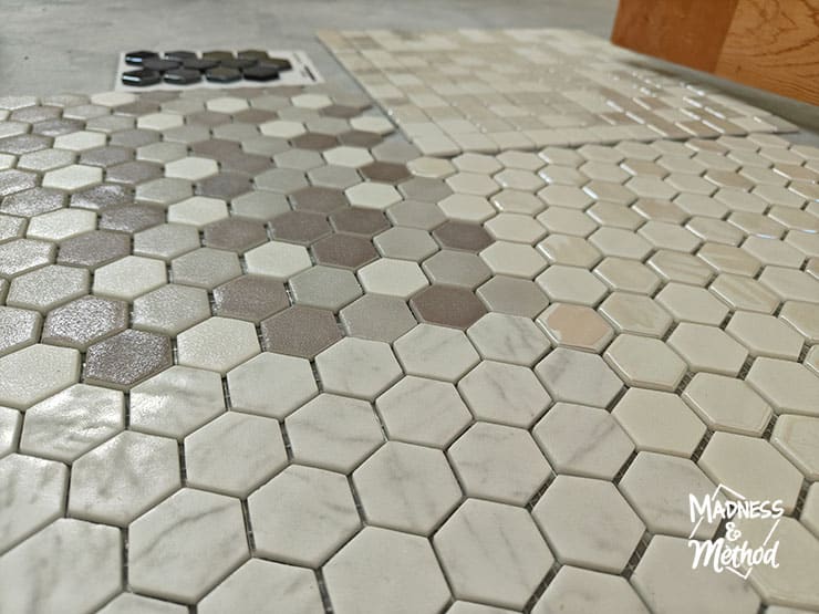 close up of hex tiles