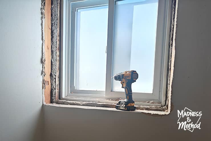 reframing window for drywall return
