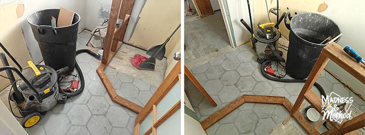 setting the size of basement bathroom shower