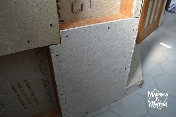 cement board over bathroom wall