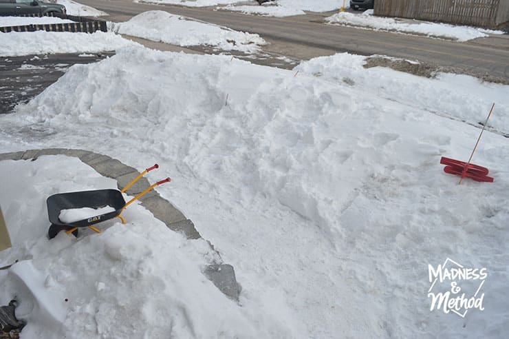snow covered walkway