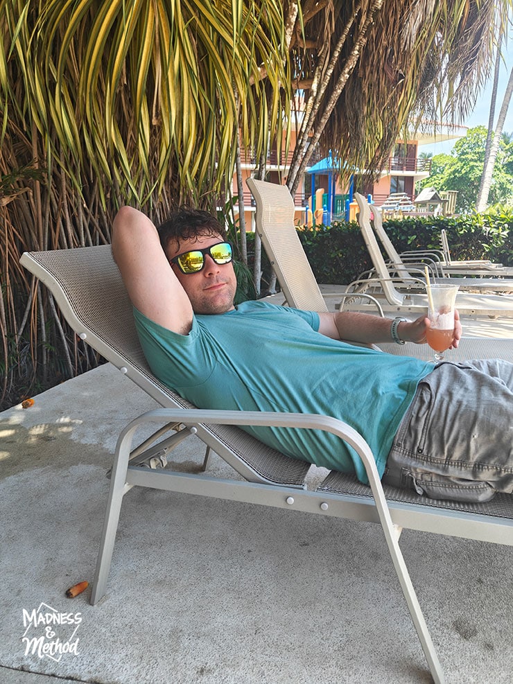 husband on lounge chair