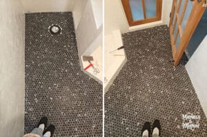 mini hex floors before grout