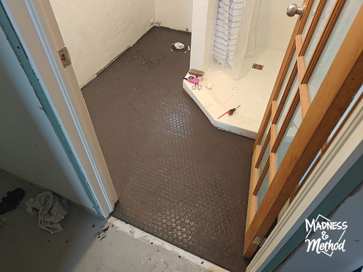 black grout on black hex floors