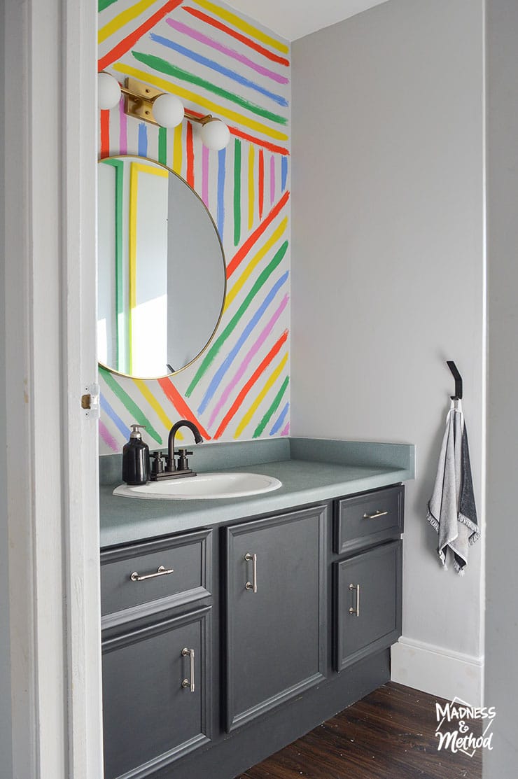 rainbow themed bathroom