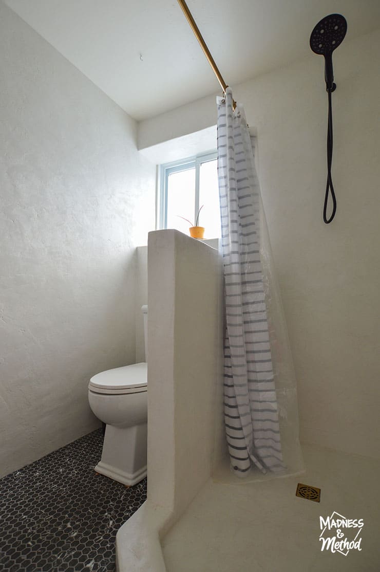 custom microcement shower stall