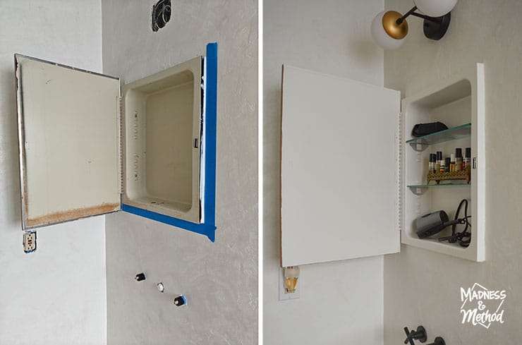 built in vanity mirror