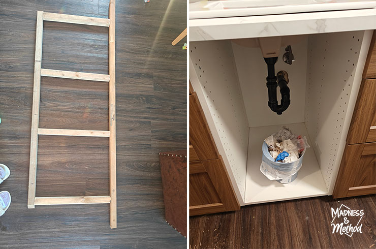 custom base for ikea cabinets