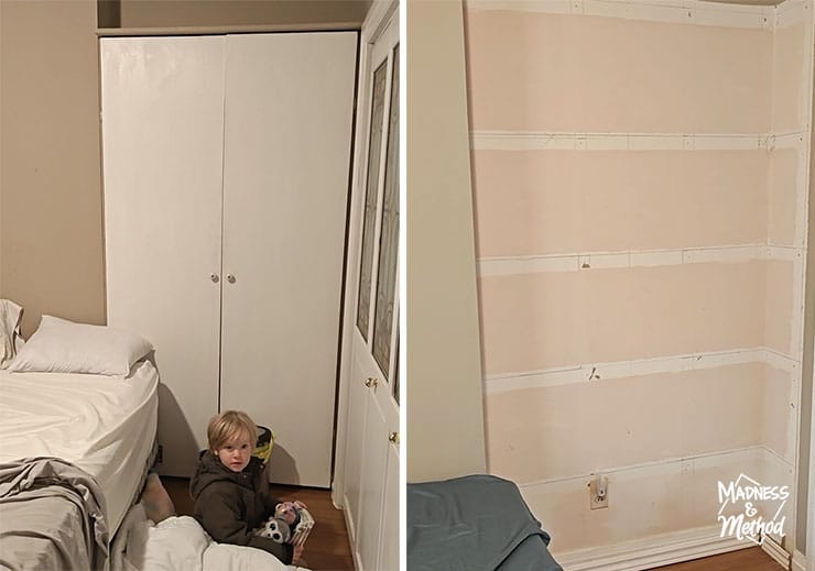 removing built in shelving
