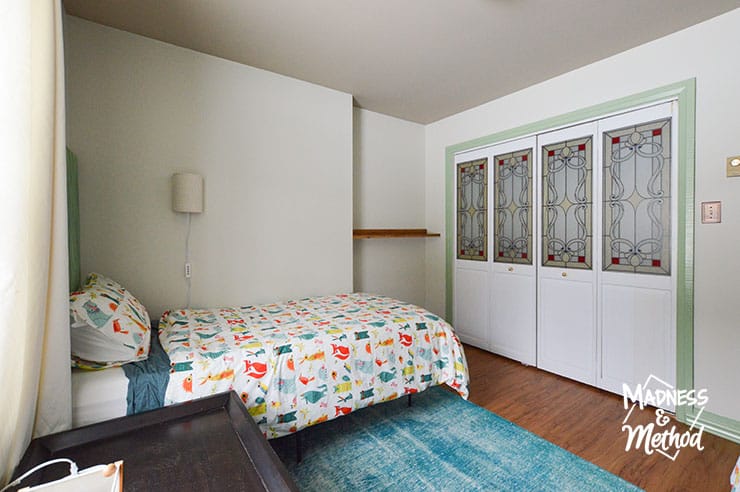 closet with stain glass doors